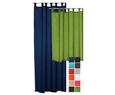 Schlaufenschal Seidenglanz halbtransparent Vorhang Übergardine Schlaufen Gardine kurz oder lang #1321 (orange, 145 kurz)