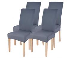 SearchI Stuhlhussen 4er 6er Elastische Set Stuhlbezug Universal Stretchhusse Moderne Husse Dekoration Stuhlüberzug für Stuhl Esszimmer (dunkelgrau, 4er Set)