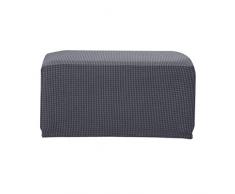 F Fityle Quadratisch Stretch Hockerbezug Stuhlbezug Stuhlhusse Bezug Husse für Stuhl Hocker - Dunkelgrau