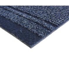 Schmutzfangläufer MALAGA in Meterware – Blau, 66x100cm ✓ Rutschfest ✓ Robust ✓ Pflegeleichter Schmutzfangteppich | Effektiver Küchen-Läufer, Schmutzläufer | Schwere Eingangsmatte, Sauberlaufmatte | Schmutzfangmatte für Flur & Eingangsbereich