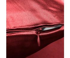 THXSILK 22 Momme Seide Kissenbezug Kissenhülle - Maulbeerseide Kissenbezüge - Hypoallergen mit Reißverschluss Seidenkissenbezug - Pure Seide auf Beide Seiten - rot 40x60cm