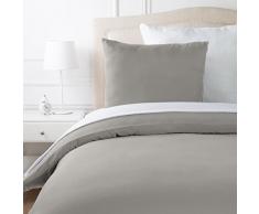 AmazonBasics - Bettwäsche-Set, Mikrofaser, 135 x 200 cm - Taupe