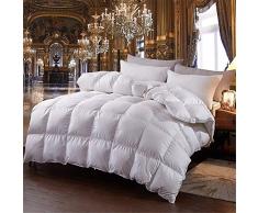 WanJiaMenShop 100% weiße Gänsedaunendecke Bettdeckeneinlage Decke Füllung Daunenbettdecke Füller King Queen Twin Size für Herbst & Winter, 220x240cm 4kg