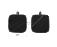 BONTHEE 20CM Topflappen Waschbare Schutzlappen zum Kochen Backen Küchenzubehör - Schwarz
