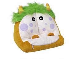 Bookmonster Deluxe Luca - Lesekissen - orange/grün/weiß: mit Taschen und Griff - für Bücher, Tablets und E-Reader