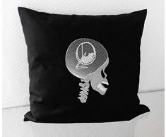 Kissenhülle Skull Schädel Hamsterrad gestickt