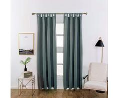 EUGAD 0399BCL-2, 2er Set schwere Verdunkelungsvorhang Gardinen Blickdicht mit Schlaufen , Schiefer grau 135x245 cm (HxB) , Vorhang Thermo Schlaufenschal für Schlafzimmer Wohnzimmer Tür