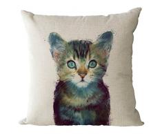 Nunubee Kreative Tiere Kissenbezüge 45 x 45 cm Leinen Zierkissenbezüge Dekorative Kissenbezug Dekokissen Sofakissen Lendenkissen Wurfkissenbezug Kissenhülle, Modell 20