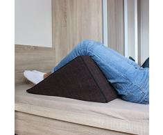 Salosan Keilkissen, Rückenstütze für Bett, Couch, Fernsehen und Tablet Relaxkissen, Lesekissen, Größe 60cm x 50cm Höhe 30cm braun