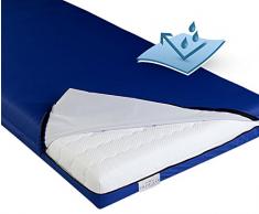 PROCAVE wasserdichter Matratzenbezug in blau, atmungsaktiv und abwischbar 90x200 cm für Matratzen-Höhe 18 cm - Made in Germany