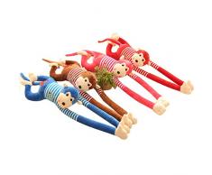Kreatives Plüsch-Spielzeug Langarm Liegenden Affen-Puppe Anti-kollision-AFFE Puppen Kleinen Hängenden Affen Gebündelte Vorhang Puppe Geschenk 65 cm Gestreifter Hängehakey (blau)