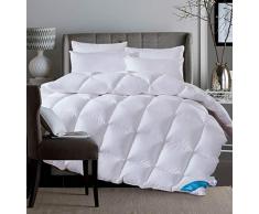 Rouzuofuzhuangdian Daunen Bettdecke,Daunendecke King Queen Twin Size Steppdecke Decke Doona White Bedding Filler-220 x 240 cm_2016276 Weiß