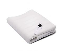 COSTWAY Wärmeunterbett mit Abschaltautomatik, Heizdecke fürs Bett, Wärmedecke elektrisch, Wärmebett 5 Temperaturstufen, mit Timerfunktion, 185x76cm, weiß