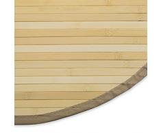 Homestyle4u 369, Bambusteppich Rund rutschfest, Bambusmatte Bad, Natur Hell 150 cm