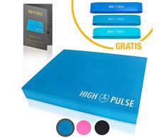 High Pulse® XXL Balance Pad inkl. 3X Fitnessbänder + Poster – Balancekissen für EIN verbessertes Gleichgewicht, Koordination und Stabilität (Blau)