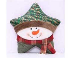 Kissherely Weihnachten Dekokissen Weiche Sternförmige Plüsch Kissen Auto Büro Dekoration Kinder Baby Plüschtier (Schneemann)