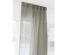 beties Leinenvorhang ca. 135x245 cm natürliches Leinen im Landhausstil in 2 Unifarben (Natur-Taupe) Stores Dekoschal1 Stück