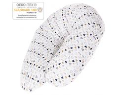 CEBA BABY Stillkissen - Schwangerschaftskissen aus 100% Baumwolle, mit EPS-Mikroperlen - Zertifiziert nach Öko-Tex Standard 100 - Antiallergisch, kindersicher, bequem - Länge 190 cm - Amore