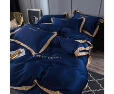 Super King Bettwäscheset, 4-teilige Bettwäsche aus gewaschener Seide, 1-teiliger Bettbezug, Weihnachtsbettwäscheset (Kingsize), 1,8 Blatt à 4 Stück_V