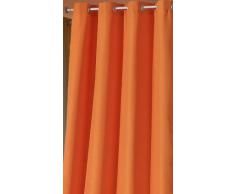 Gardine mit Ösen, BLICKDICHT, moderner Vorhang, Ösenschal, Farbe ORANGE HxB 245 x 140 cm, Microfaser ERÖFFFNUNGSAKTION