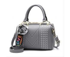 RUOXI Weiblicher Beutel Tasche Mädchen Neue Gestickte Damentasche Mode-Stil Handtasche Kissen Tasche Grau
