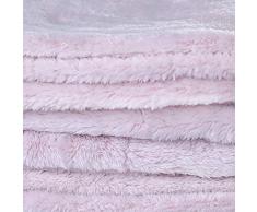 DecoKing 43981 170x210 cm Kuscheldecke Tagesdecke Mikrofaserdecke Fleece Felloptik Kunstfell Decke Fleecedecke Wohndecke Microfaser weich sanft flauschig kuschelig Hellrosa rosa Fluff