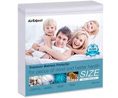 AirExpect Matratzenschoner 180 x 200 cm Wasserdichter 100% iger Biobaumwolle Hygienische und atmungsaktive Matratzenauflage,Optimaler Anti-Allergie,Anti-Milben Matratzenschutz,Vinyl frei