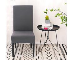 AngLink Elastischer Stuhlbezug, Stuhlhusse Stretch Grau, Stuhlhussen 4 Stück Stretch Abnehmbare Waschbar Stuhlbezug Langlebig Universal, für Esszimmer, Hotel, Bankett, Hochzeit, Partys Deko