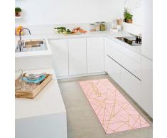 Carpet Studio Teppichläufer 65x180cm, Teppich für Außenbereich & Küche, rutschfeste rückwärtige, praktische Reinigung, per Hand fertiggestellt, Pink Kitchen Network