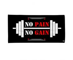 Power-Towel das coole Fitness & Sport-handtuch mit einer Botschaft| verschiedene Motivations-Quotes| Größe 50 cm x 100 cm | POWERTOWEL Handtuch ohne Mikrofaser (NO PAIN NO GAIN)