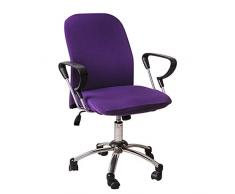 Lumpur Bürostuhlbezug, 2 Stück, solider Ersatz-Schutz, weicher, abnehmbarer Sesselsitz, waschbar, für alle Jahreszeiten, Stretchbezug (schwarz), nicht null, violett, Free Size