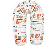 Stillkissen/Lagerungskissen/Seitenschläferkissen/Kissen mit bunten Motiven Baby Kind (160 cm) (WALDTIERE)