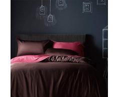 cytao Europäische Baumwolle Bettbezug Bettwäsche Kissenbezüge hochwertige Bettwäsche Set einfarbig einfache Satinbettwäsche bequem und pflegeleicht Feuchtigkeit Seide weich und glatt 200 * 230cm