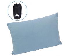 10T Deluxe Pillow Blau 40x30x10 cm Fleece Kissen Reisekissen Kopfkissen Nackenkissen mit Packsack