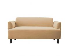 femor Sofabezug Sofa Überwürfe 2/3 Sitzer Stretch elastische Sofahusse Sofa Abdeckung mit Rutschfester elastischer Unterseite (Aprikose, 3 Sitzer, für Sofalänge 170-220cm)