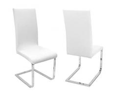 BEAUTEX 2er Set Stuhlhussen, elastische Stretch Hussen Bi-Elastic, Motiv und Farbe wählbar (Motiv Johanna, Farbe Weiß)