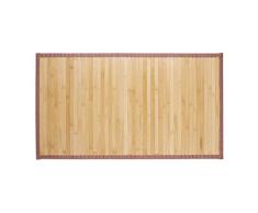 Relaxdays, Natur Bambusmatte, feuchtigkeitsresistent, rutschfest, Textilrand, Bad Fußmatte, Duschmatte, Sauna, 80x45 cm, Bambus, Stoff, 80 x 45 cm