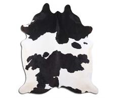 Premium Kuhfell Teppich - L210 x B180 cm - weiß schwarz - einmaliges Naturprodukt aus Südamerika