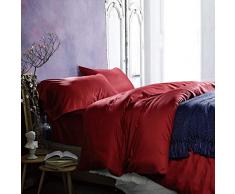 cytao Europäische Baumwolle Bettbezug Bettwäsche Kissenbezüge hochwertige Bett liefert Set einfarbig einfache Satinbettwäsche bequem und pflegeleicht Feuchtigkeit Seide weich und glatt 220 * 240cm