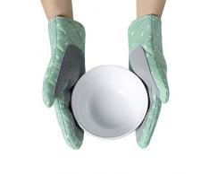 Xinyanmy Ofenhandschuhe 1 Paa,Handflächen aus Silikon,Hitzebeständige Topflappen Handschuh Anti-Rutsch Geeignet für Kochen,Backen,Grillen