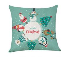 SHE.White Weihnachten Dekorative Kissenhülle A-Qualität Leinen Weich Bequem Christmas Kissen Bezüge Für Autos Wohnzimmer Schlafzimmer,45cm x 45cm