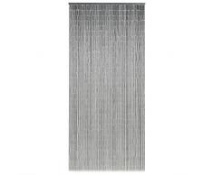 Volkcam Insektenschutz Türvorhang Bambus,Magnet Fliegengitter Tür Insektenschutz für Balkontür Wohnzimmer Terrassentür,Fliegenvorhang Dekoration für Schiebetür,90 x 200 cm,Dunkelgrau