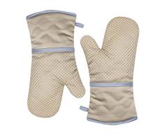 TFENG Ofenhandschuhe, Hitzebeständige Grillhandschuhe, Anti-Rutsch Backofen Handschuhe, Khaki, 1 Paar