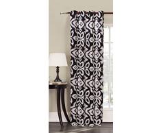 DecoKing Premium 87077 Vorhang 140x245 grau Ãsenschal Fensterdekoration geometrisches Muster Blickdicht anthrazit stahl schwarz Hypnosis Mezmerize