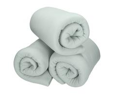 Betz 3 Stück Fleecedecke Kuscheldecke Wohndecke in Größe 130x170 cm Qualität 220 g/m Farbe Silbergrau