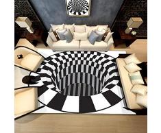 Bescita Moderner Teppich Fliesen Hauptströmung Schwarz Weiß Ziegel Teppich Rutschfest Für Kinderzimmer, Boden, Wohnzimmer, Bad, Flur, Tür Matte (B) (80x160cm)