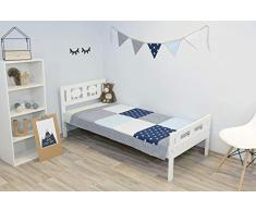 ULLENBOOM ® Baby Patchworkdecke (100x140 cm)Blau Hellblau Grau (Made in EU) - gepolsterte Babydecke aus Baumwolle (Ökotex), ideal als Krabbeldecke, Kuscheldecke oder Tagesdecke, Design: Patchwork