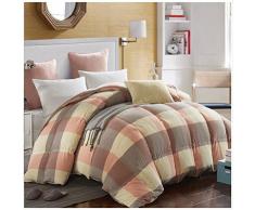 LMXJB KöNig KöNigin Plaid NäHen Muster Super Weiche Bettdecke Decke GefüLlte 95% WeißE Ente In Brotform Und Verdicken Satin Baumwolle Bettbezug Anti-Milbe TröSter BettwäSche,Pink,King/220x240cm