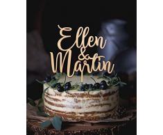 Kuchendeckel Tortenfigur Tortenstecker personalisiert Hochzeit Cake topper