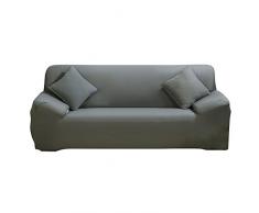ele ELEOPTION Sofa Überwürfe Sofabezug Stretch elastische Sofahusse Sofa Abdeckung in Verschiedene Größe und Farbe Herstellergröße 235-300cm (Grau, 4 Sitzer für Sofalänge 220-300cm)